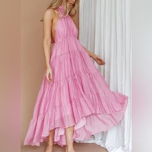 Selfie Leslie Pink Halter Neck Dress